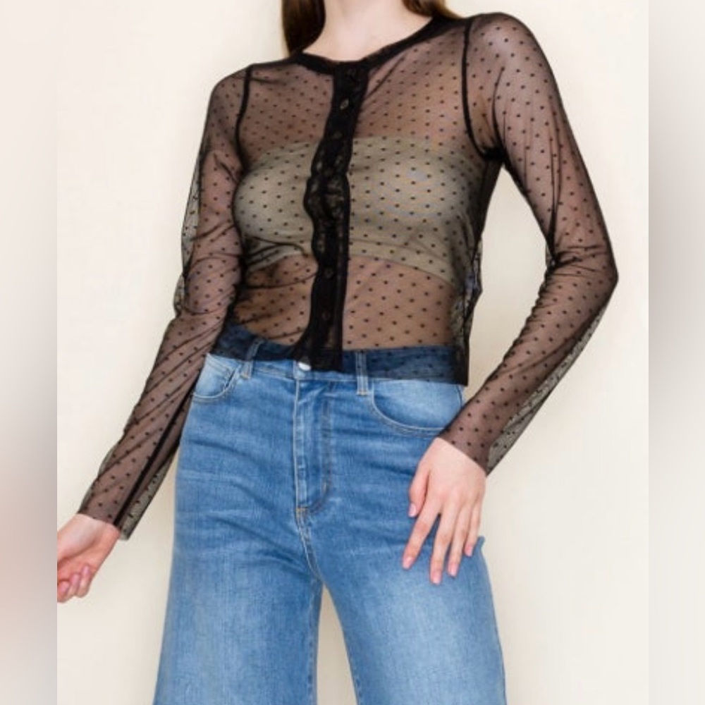 Sheer Buttoned Top